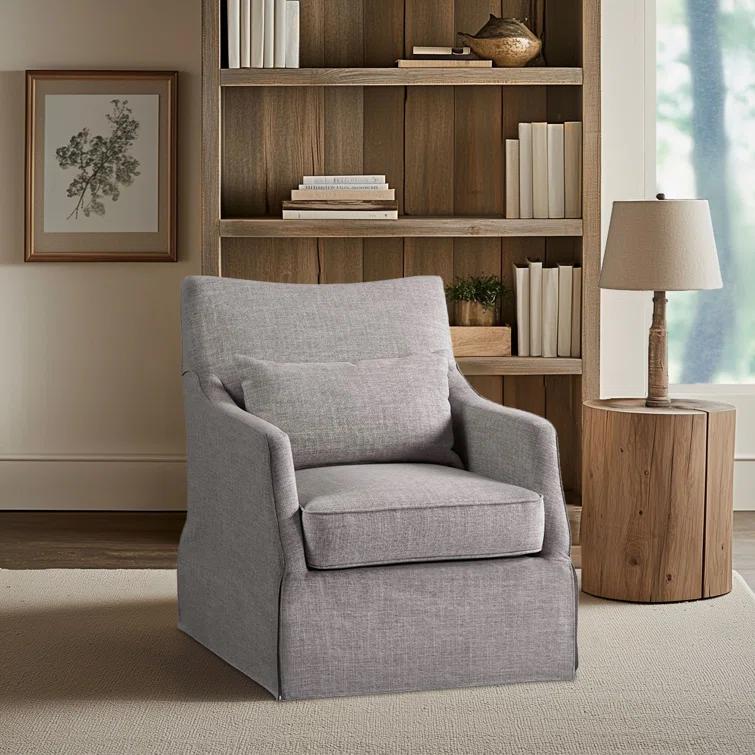 Martha Stewart London 360°Swivel Armchair with Lumbar Pillow