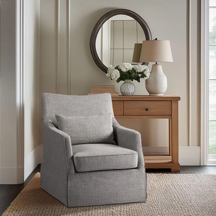Martha Stewart London 360°Swivel Armchair with Lumbar Pillow