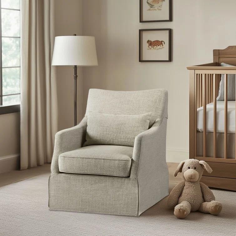 Martha Stewart London 360°Swivel Armchair with Lumbar Pillow