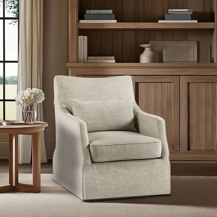 Martha Stewart London 360°Swivel Armchair with Lumbar Pillow