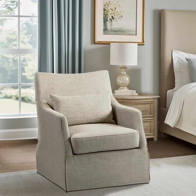 Martha Stewart London 360°Swivel Armchair with Lumbar Pillow