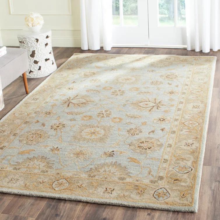 Antiquity AT856 Hand Tufted Area Rug - Light Blue/Sage - 3'x5' - Safavieh.