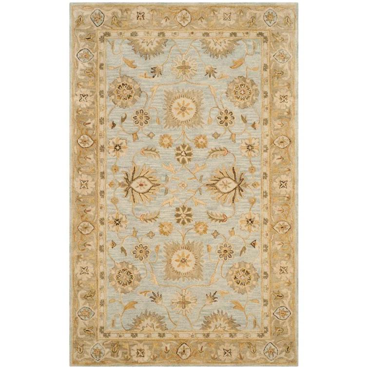 Antiquity AT856 Hand Tufted Area Rug - Light Blue/Sage - 3'x5' - Safavieh.