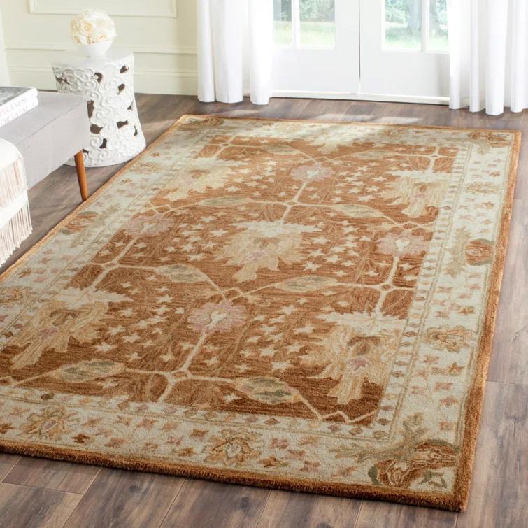 Antiquity AT840 Hand Tufted Indoor Area Rug - Brown/Beige - 7'6"x9'6" - Safavieh