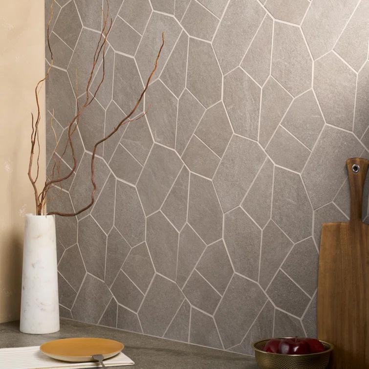 Monolith 11.81 In. X 19.68 In. Organic Pattern Matte Porcelain Mosaic Floor And Wall Tile (1.55 Sq. Ft. / Each)
