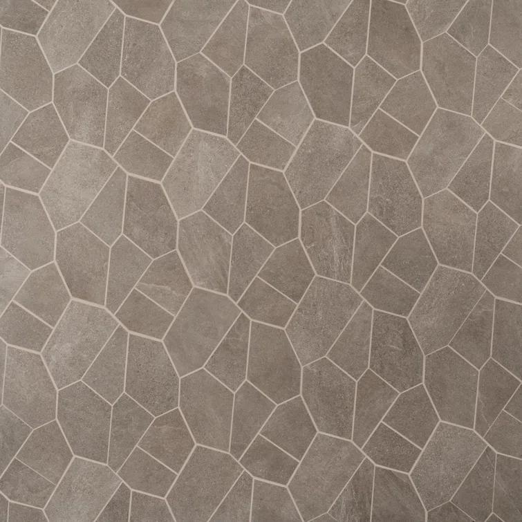 Monolith 11.81 In. X 19.68 In. Organic Pattern Matte Porcelain Mosaic Floor And Wall Tile (1.55 Sq. Ft. / Each)