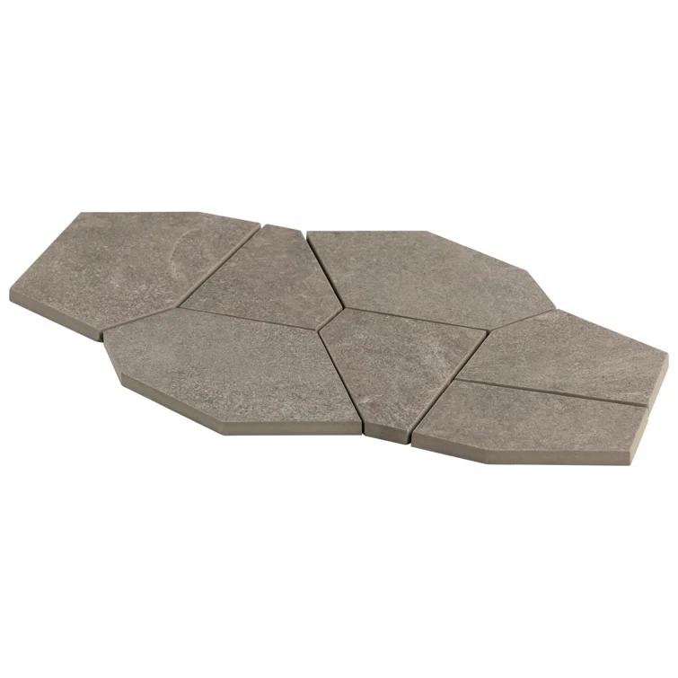 Monolith 11.81 In. X 19.68 In. Organic Pattern Matte Porcelain Mosaic Floor And Wall Tile (1.55 Sq. Ft. / Each)