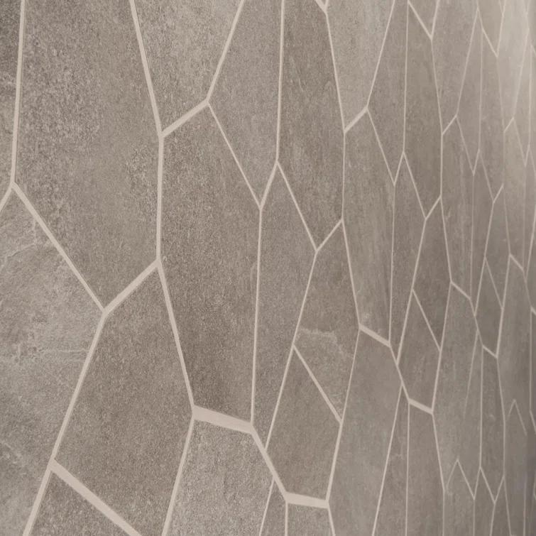 Monolith 11.81 In. X 19.68 In. Organic Pattern Matte Porcelain Mosaic Floor And Wall Tile (1.55 Sq. Ft. / Each)