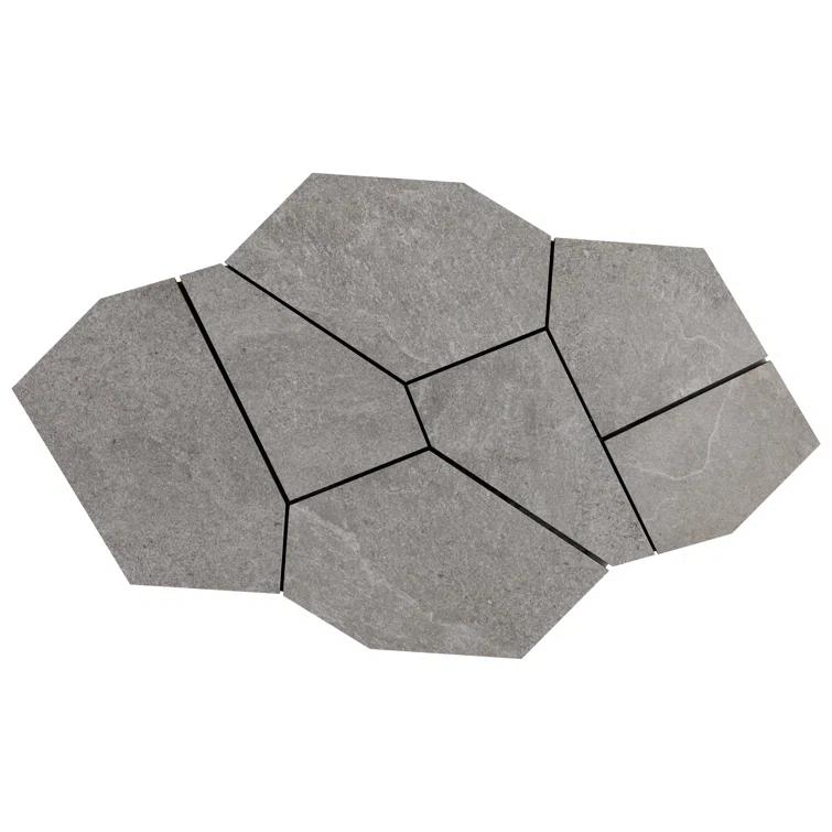 Monolith 11.81 In. X 19.68 In. Organic Pattern Matte Porcelain Mosaic Floor And Wall Tile (1.55 Sq. Ft. / Each)