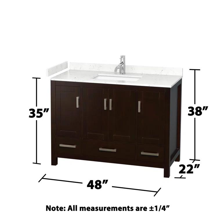 Wyndham Collection Sheffield 48" Freestanding Single Bathroom Vanity with Cultured Marble Top