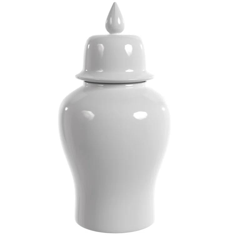 24" Satsuma Peacock Porcelain Temple Jar