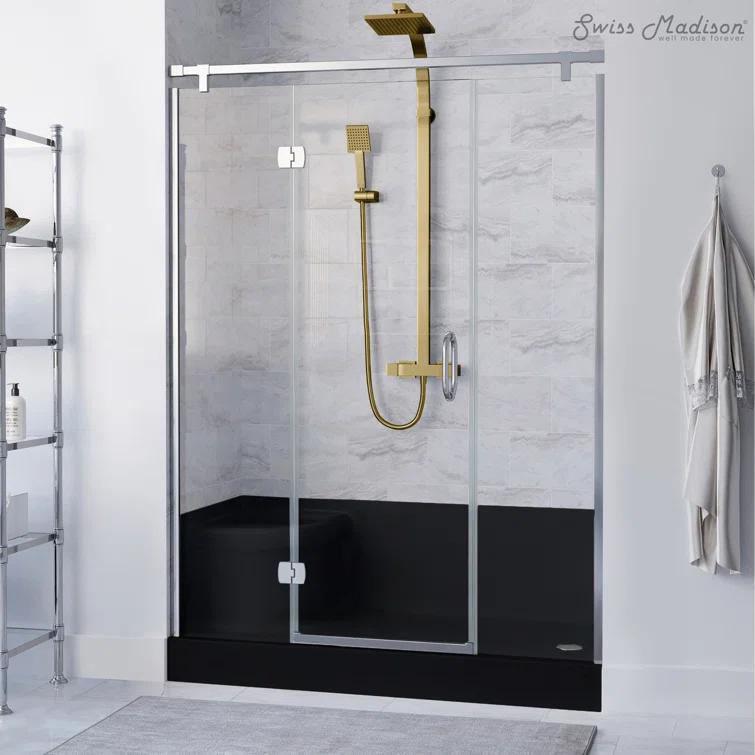 Aquatique 60" x 32" Shower Base in Matte Black