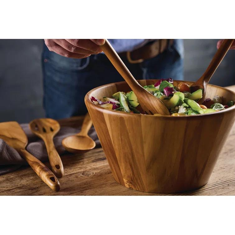 Anolon Pantryware Teak Wood Salad Serving Set, 3 Piece