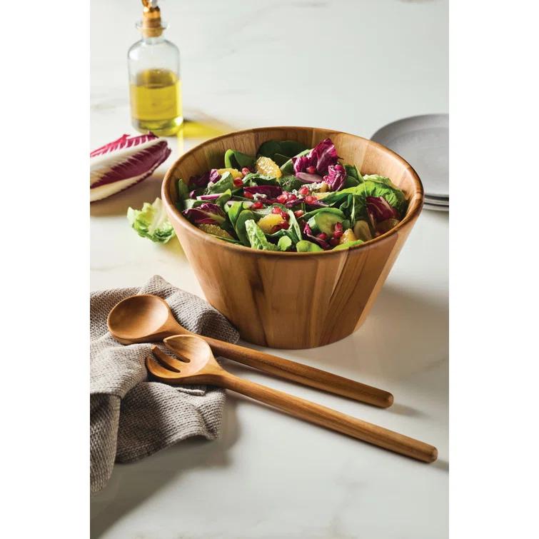 Anolon Pantryware Teak Wood Salad Serving Set, 3 Piece