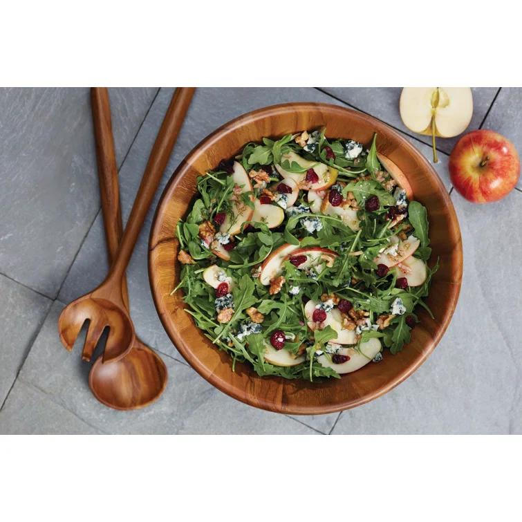 Anolon Pantryware Teak Wood Salad Serving Set, 3 Piece