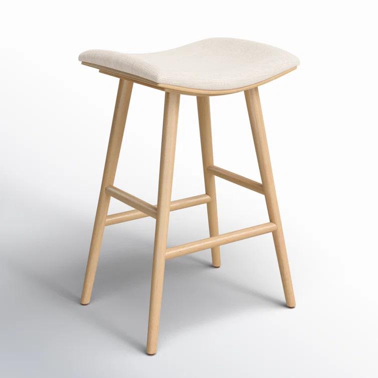 Oak Wood Saddle Bar & Counter Stools