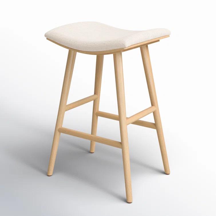 Oak Wood Saddle Bar & Counter Stools