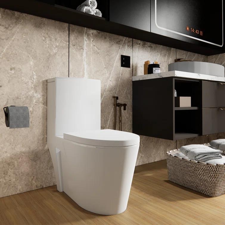 Momei 1.6 GPF Dual-Flush Toilet Modern Elongated One-Piece Toilet (Seat Included)