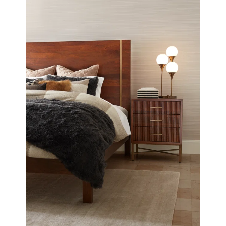 King Size Brown Mango Wood Platform Bed Frame