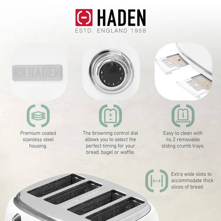 HADEN Heritage Ivory 4-Slice Toaster