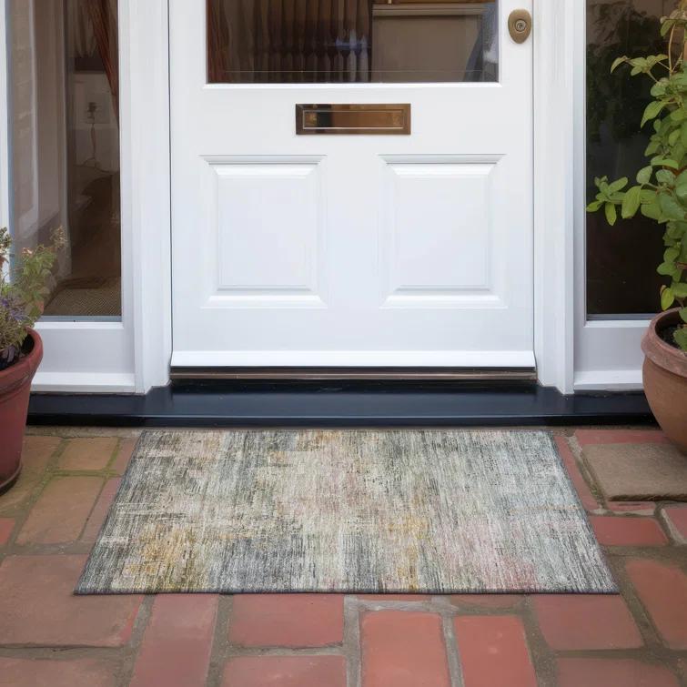 Machine Washable Indoor/Outdoor Claudian ACN1650 Sage Rug
