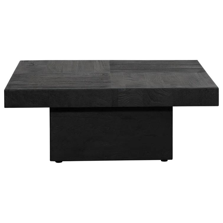 Dovetail Furniture Sereno 40" Wide Mango Wood Coffee Table, Black