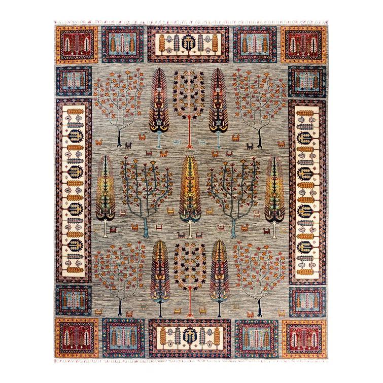 Solo Rugs One-of-a-Kind Rectangle 8'2" X 9'10" Wool Area Rug Fawn/Red/Orange/Blue/Black