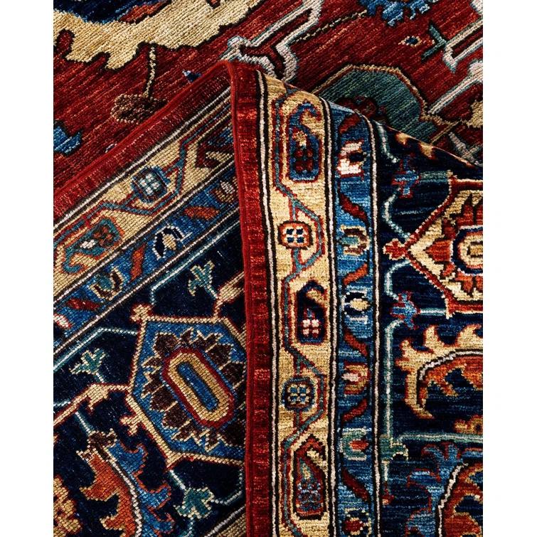 Solo Rugs One-of-a-Kind Rectangle 9'x 11'9" Wool Area Rug Red/Navy Blue/Beige/Yellow