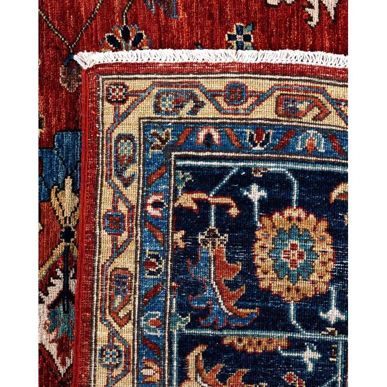 Solo Rugs One-of-a-Kind Rectangle 9'x 11'9" Wool Area Rug Red/Navy Blue/Beige/Yellow