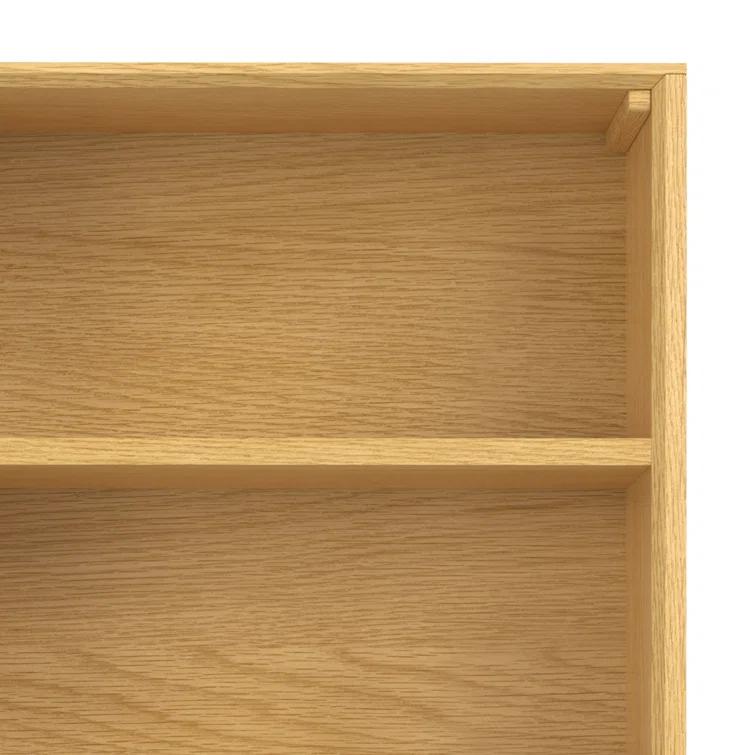 Banting 30"W Solid Wood 4 Shelf Industrial Bookcase with 2 Drawers, Adjustable Shelves, and Metal Base
