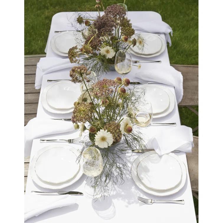 Blue Bay White 12-Piece Dinnerware Set