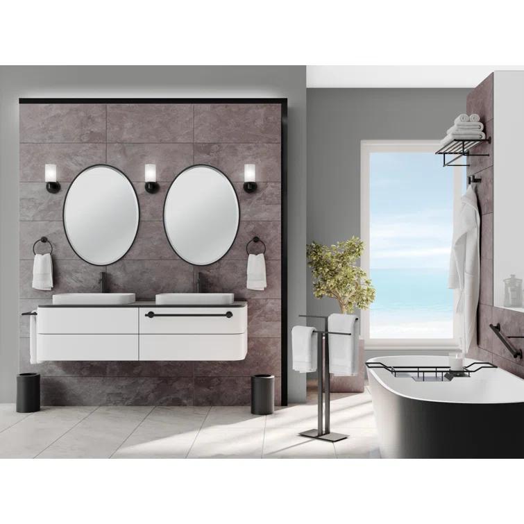 Flush Mount Framed Bathroom Vanity Mirror | Oval Framed Wall Mirror with Beveled Edge | Decorative Wall Mirror for Bathroom, Bedroom, Hallway, Entryway