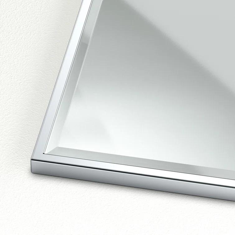 Modern Wall Mount Framed Rectangle Bathroom Vanity Mirror | Decorative Beveled MirrorFor Bedroom, Entryway, Livingroom | Mount Landscape or Portrait