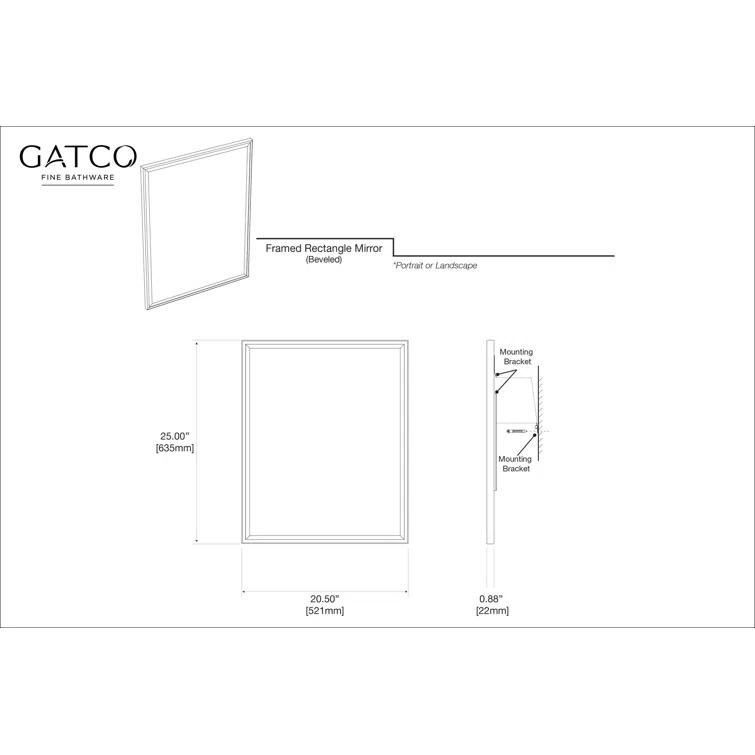 Modern Wall Mount Framed Rectangle Bathroom Vanity Mirror | Decorative Beveled MirrorFor Bedroom, Entryway, Livingroom | Mount Landscape or Portrait