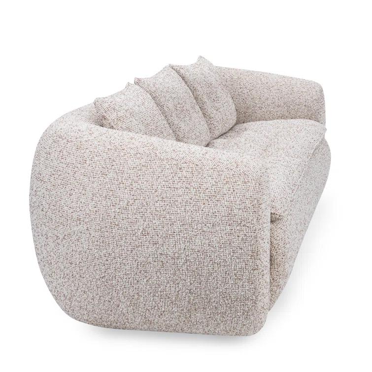 Classic Home Ember 103" Upholstered Fabric Sofa In Cream White