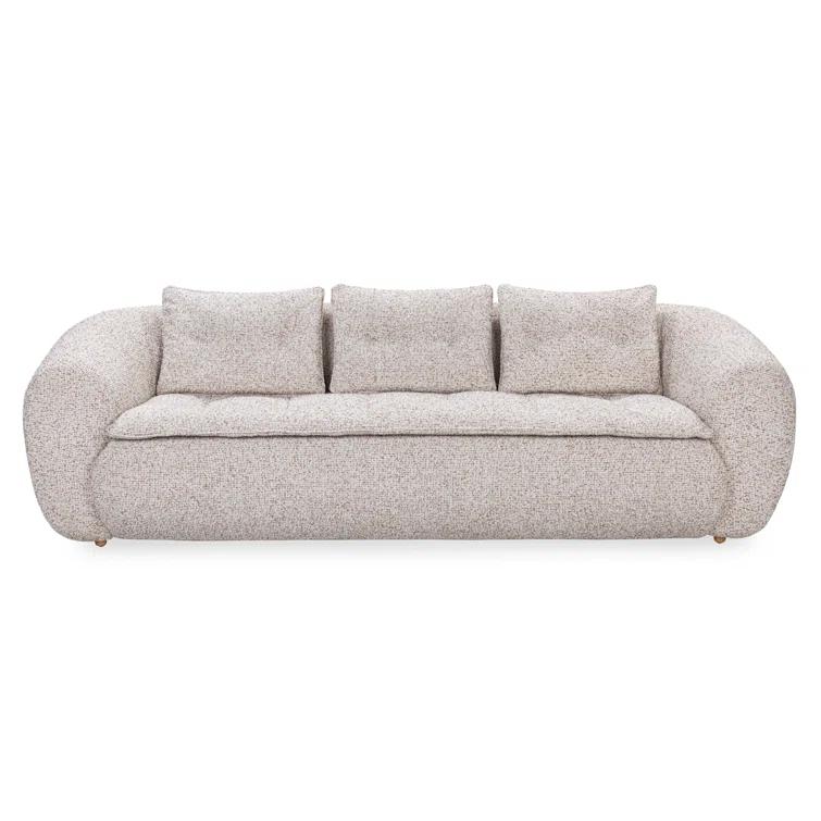 Classic Home Ember 103" Upholstered Fabric Sofa In Cream White