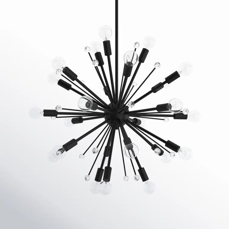 24 Light Metal Dimmable Sputnik Chandelier