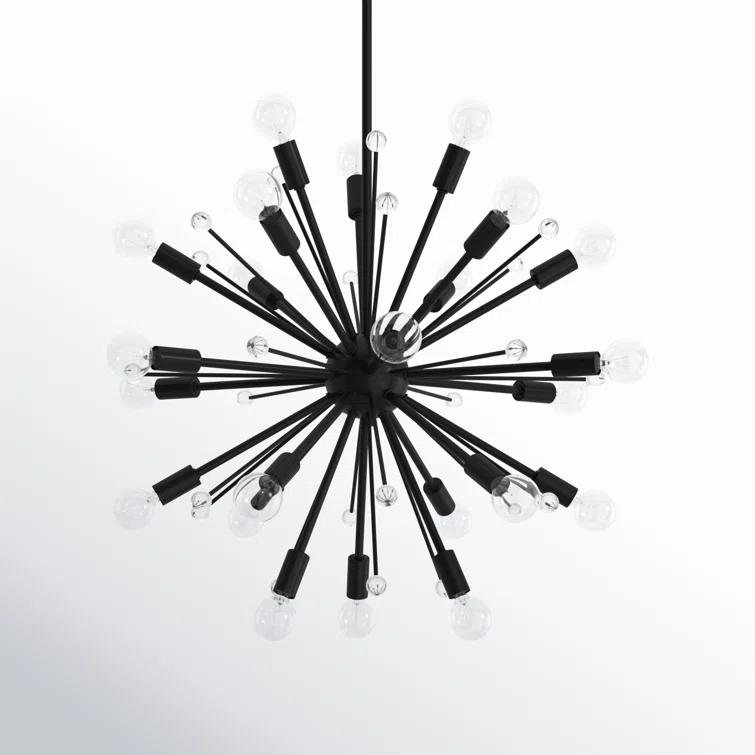 24 Light Metal Dimmable Sputnik Chandelier