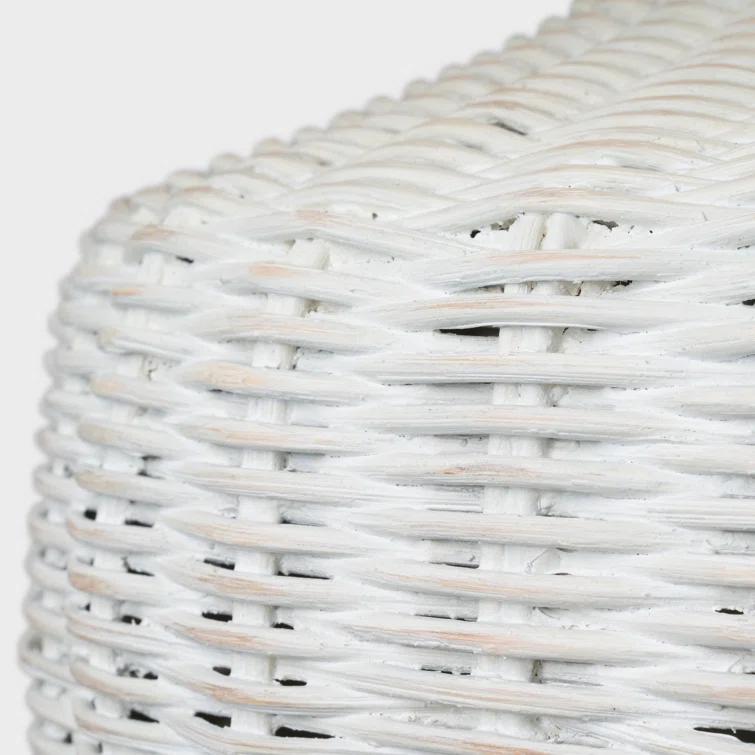Evie Adjustable White Wicker Outdoor Table Lamp