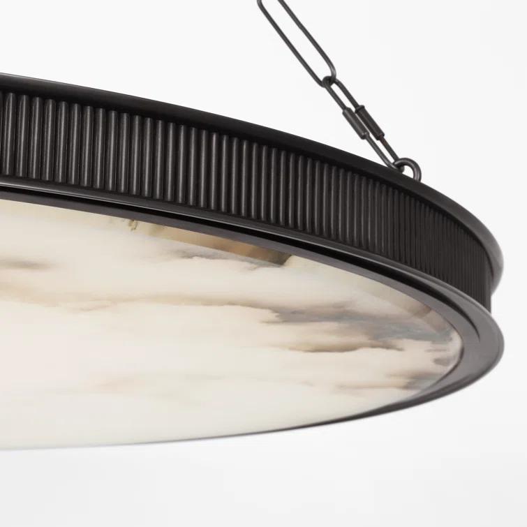 Matthew Bronze 3-Light LED Chandelier with Alabaster Shade