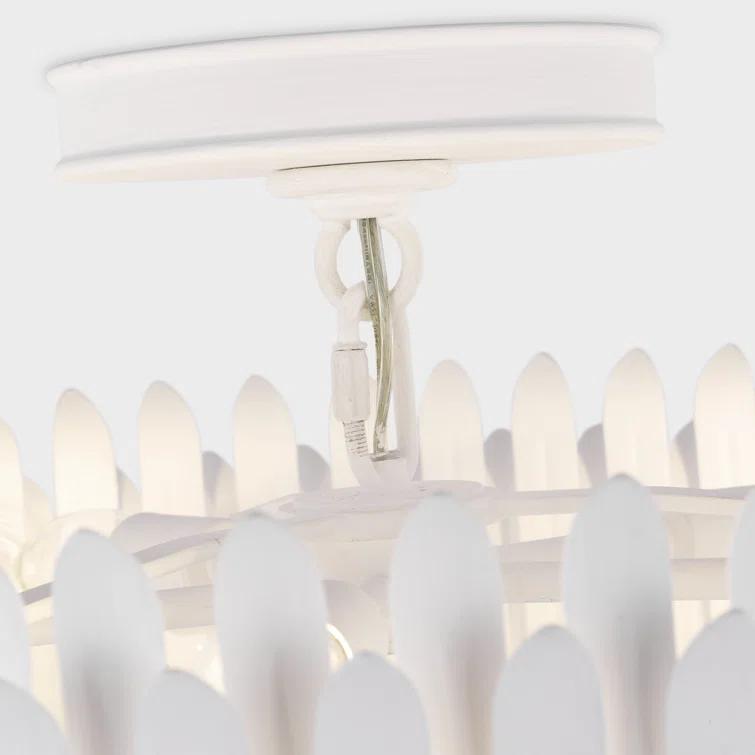 Plaster White 20.75" Drum LED Semi-Flush Mount Light