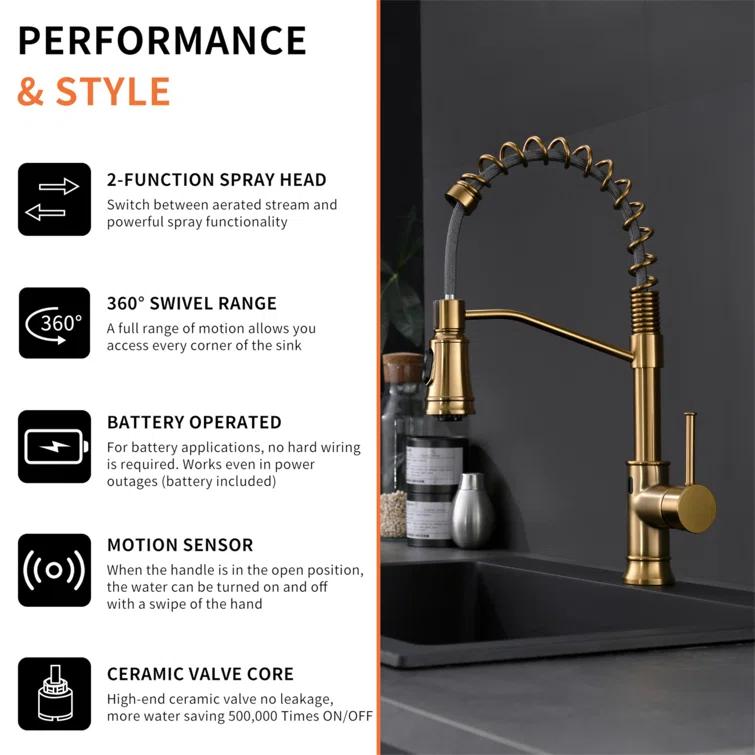 LOONGFIELD Touchless Kitchen Faucet,Hands Free Automatic Smart Kitchen Faucet ASTARQ-W1932P149024