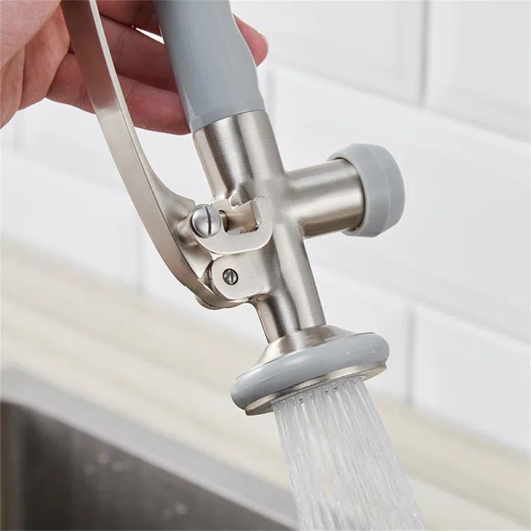 LOONGFIELD ASTARQ-W1932P172291 Kitchen Faucet Pull Down Sprayer Brushed Nickel,Single Handle Kitchen Sink Faucet