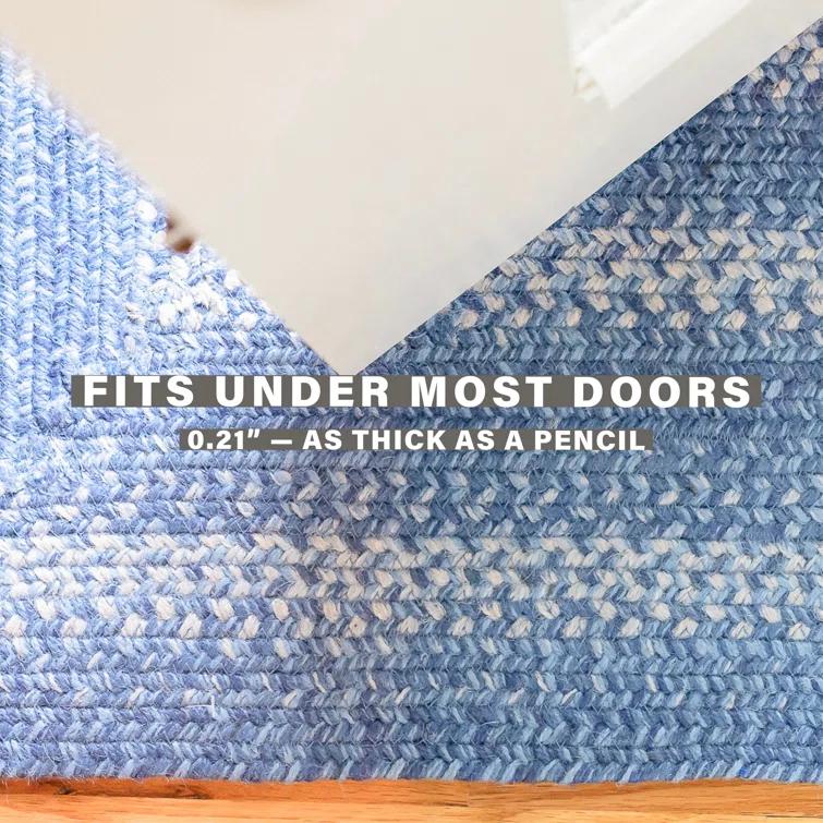 Damell Braided Non-Shedding Reversible Jute Blue Rug