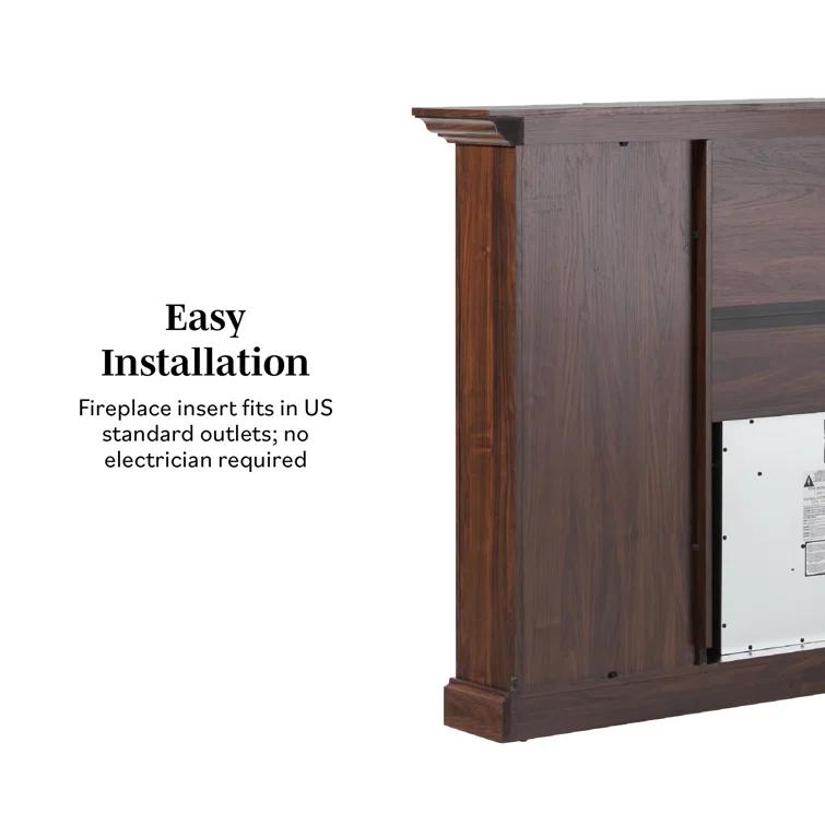 Red Barrel Studio® Traditional 70” Mantel Fireplace with Open Shelving