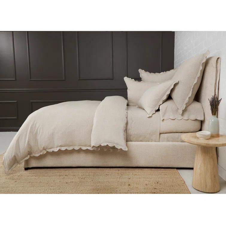 Kelly Linen Duvet Cover by Pom Pom At Home - Flax / Queen