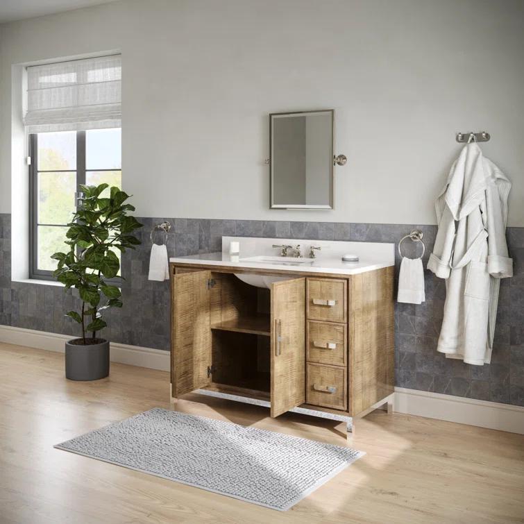 Westin 48" Lustrous Walnut Freestanding Single Bathroom Vanity with Quartz Top