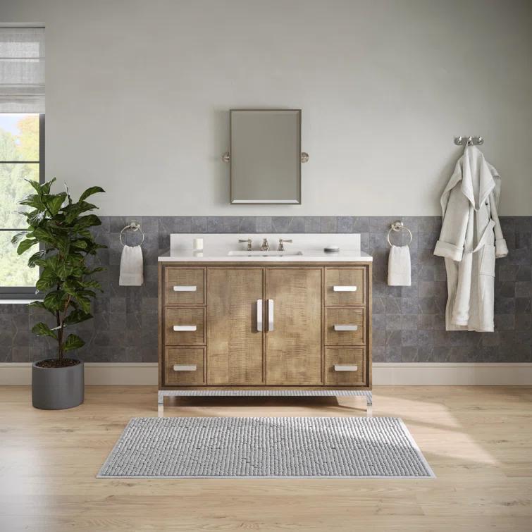 Westin 48" Lustrous Walnut Freestanding Single Bathroom Vanity with Quartz Top