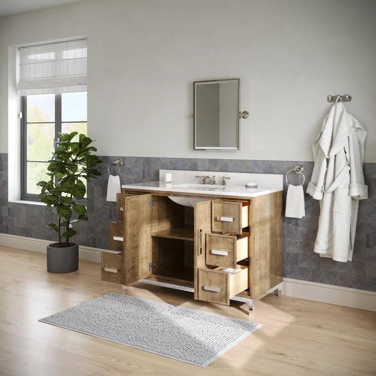 Westin 48" Lustrous Walnut Freestanding Single Bathroom Vanity with Quartz Top
