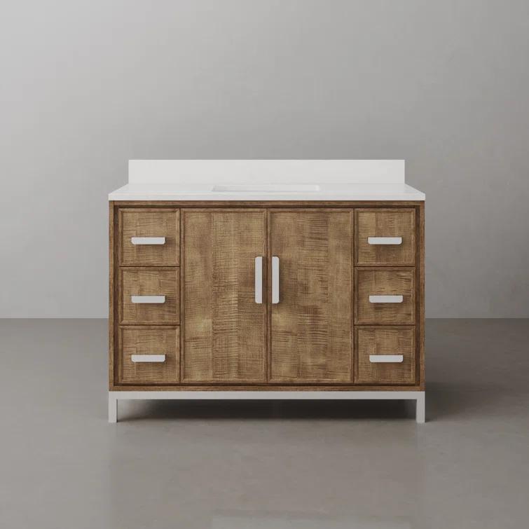 Westin 48" Lustrous Walnut Freestanding Single Bathroom Vanity with Quartz Top